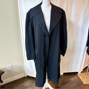Aquascutum London Vintage Trench Coat Blue Belted Classic UK 46 US XXL